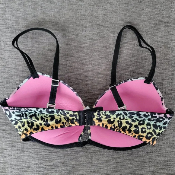 Pink Victoria Secret Womens Multicolor Heartbreaker Plunge Push-up Bra S… - Picture 4 of 8